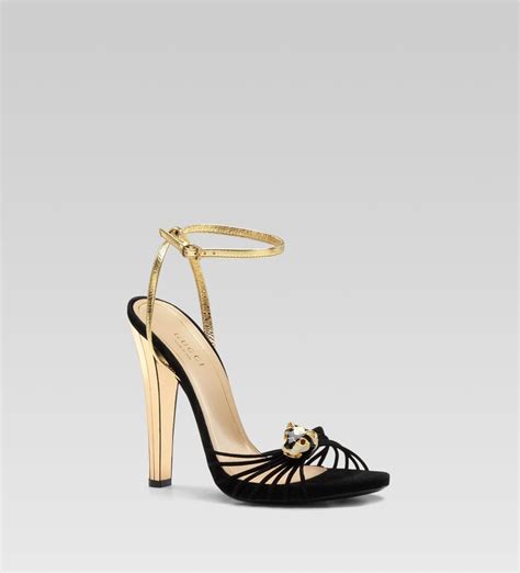 gucci lucille sandal with tiger head ornament|Gucci Tiger Head Accent Leather Slingback Sandals .